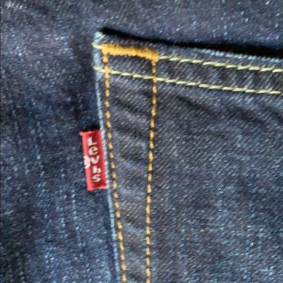 LEVI men’s dark blue straight leg jeans - Picture 5 of 7